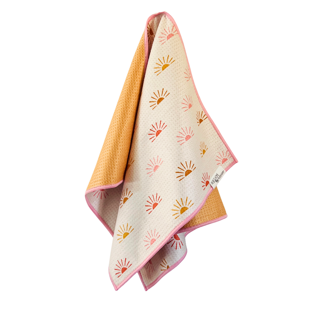 Retro Rays | Waffle Weave Microfiber Towels Kitchen & Bath Hand Towels Reversible Hand Towel | Towel Collective | Cody, WY