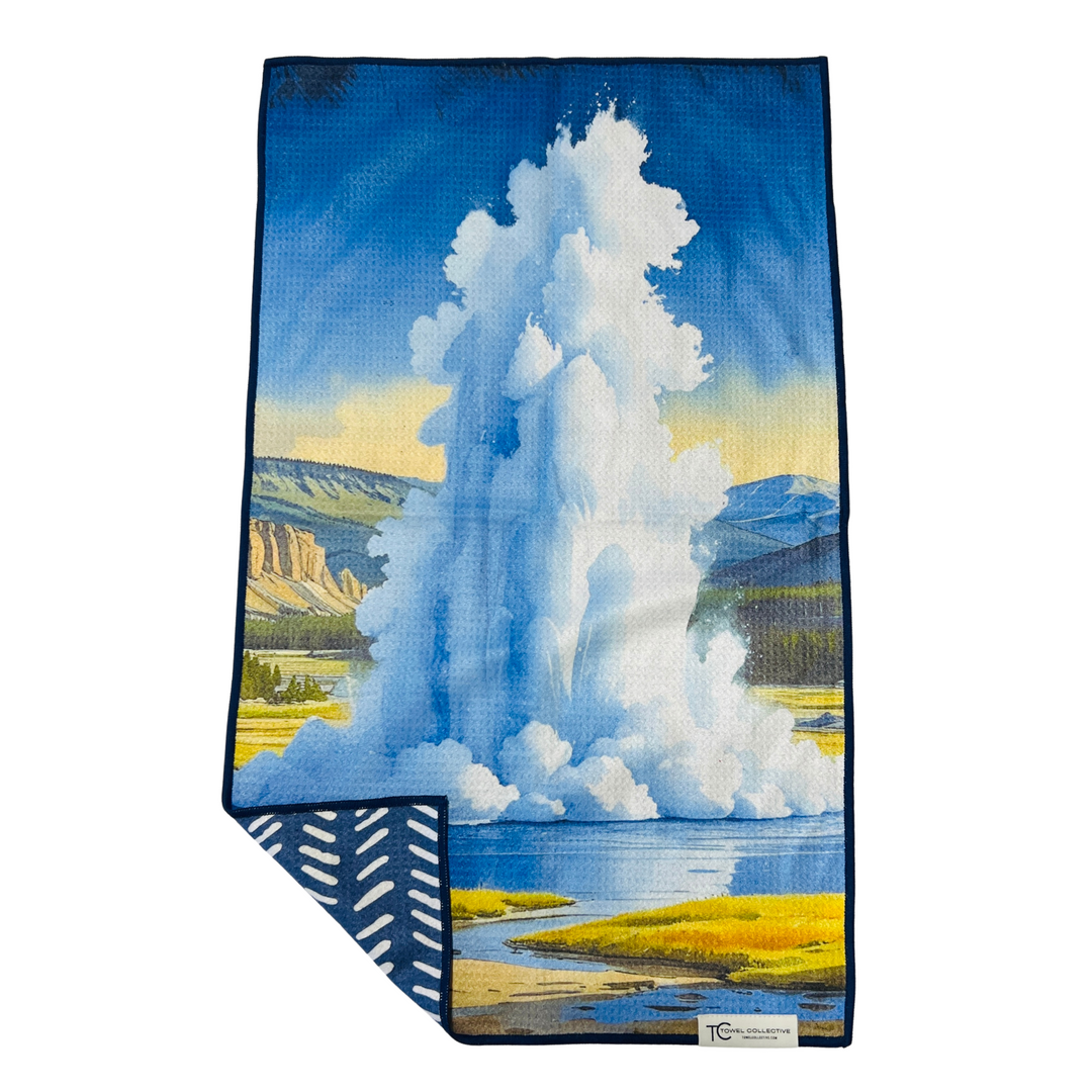 Old Faithful | Yellowstone Collection | Waffle Weave Microfiber Towels Kitchen & Bath Hand Towels Reversible Hand Towel | Towel Collective | Cody, WY