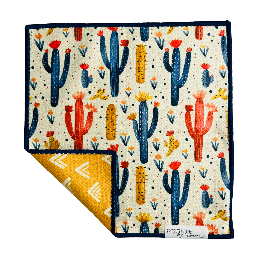 Cactus Sunshine | Waffle Weave Microfiber Towels Kitchen & Bath Hand Towels Reversible Hand Towel | Towel Collective | Cody, WY