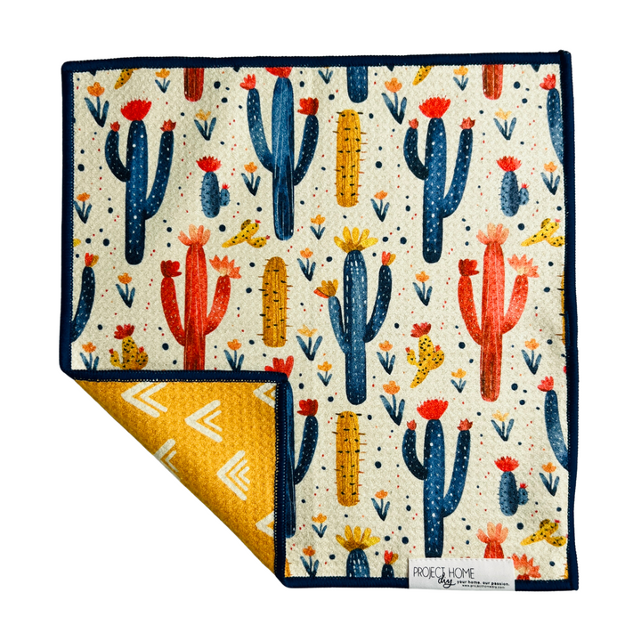 Cactus Sunshine | Waffle Weave Microfiber Towels Kitchen & Bath Hand Towels Reversible Hand Towel | Towel Collective | Cody, WY