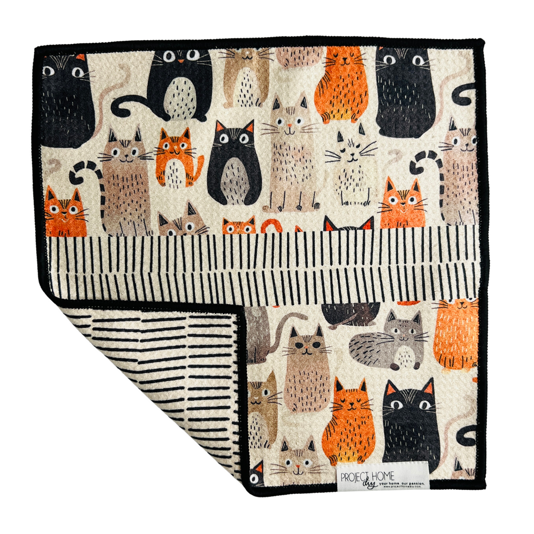 Cattitude | Waffle Weave Microfiber Towels Kitchen & Bath Hand Towels Reversible Hand Towel | Towel Collective | Cody, WY