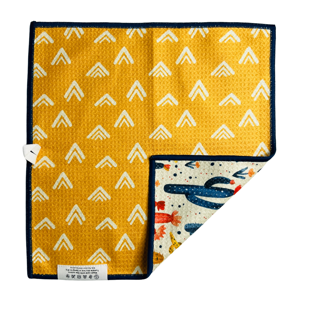 Cactus Sunshine | Waffle Weave Microfiber Towels Kitchen & Bath Hand Towels Reversible Hand Towel | Towel Collective | Cody, WY