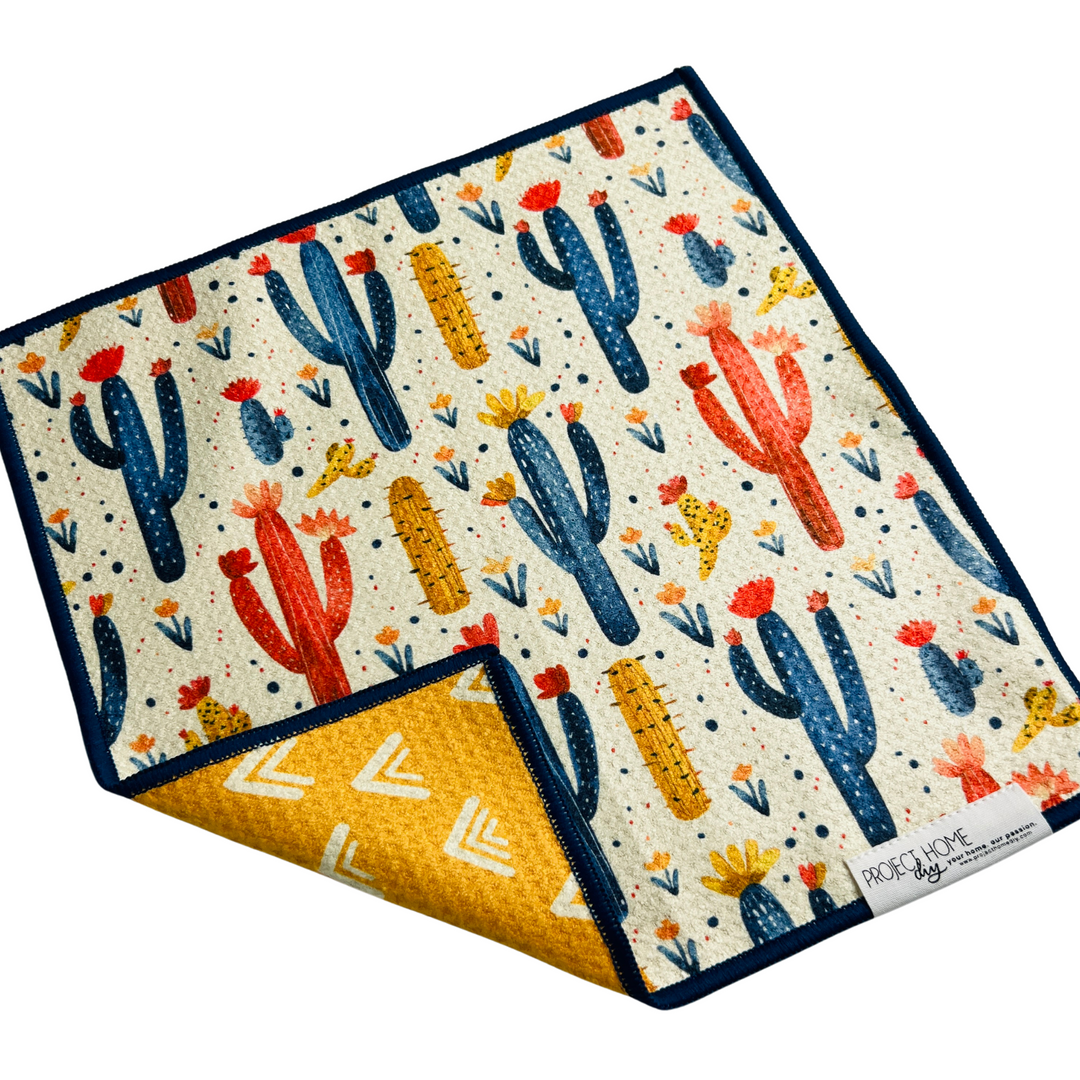 Cactus Sunshine | Waffle Weave Microfiber Towels Kitchen & Bath Hand Towels Reversible Hand Towel | Towel Collective | Cody, WY