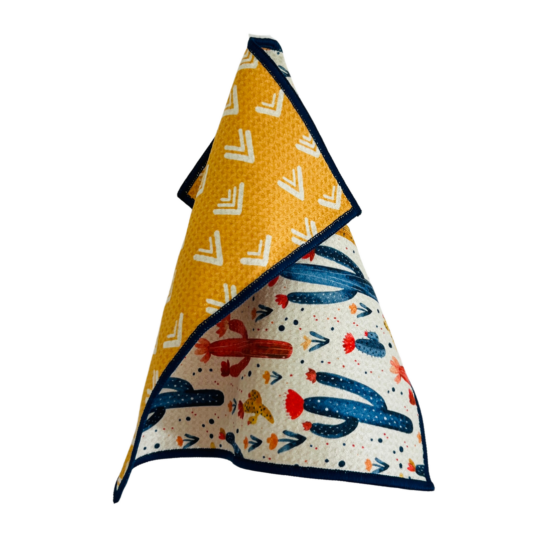 Cactus Sunshine | Waffle Weave Microfiber Towels Kitchen & Bath Hand Towels Reversible Hand Towel | Towel Collective | Cody, WY