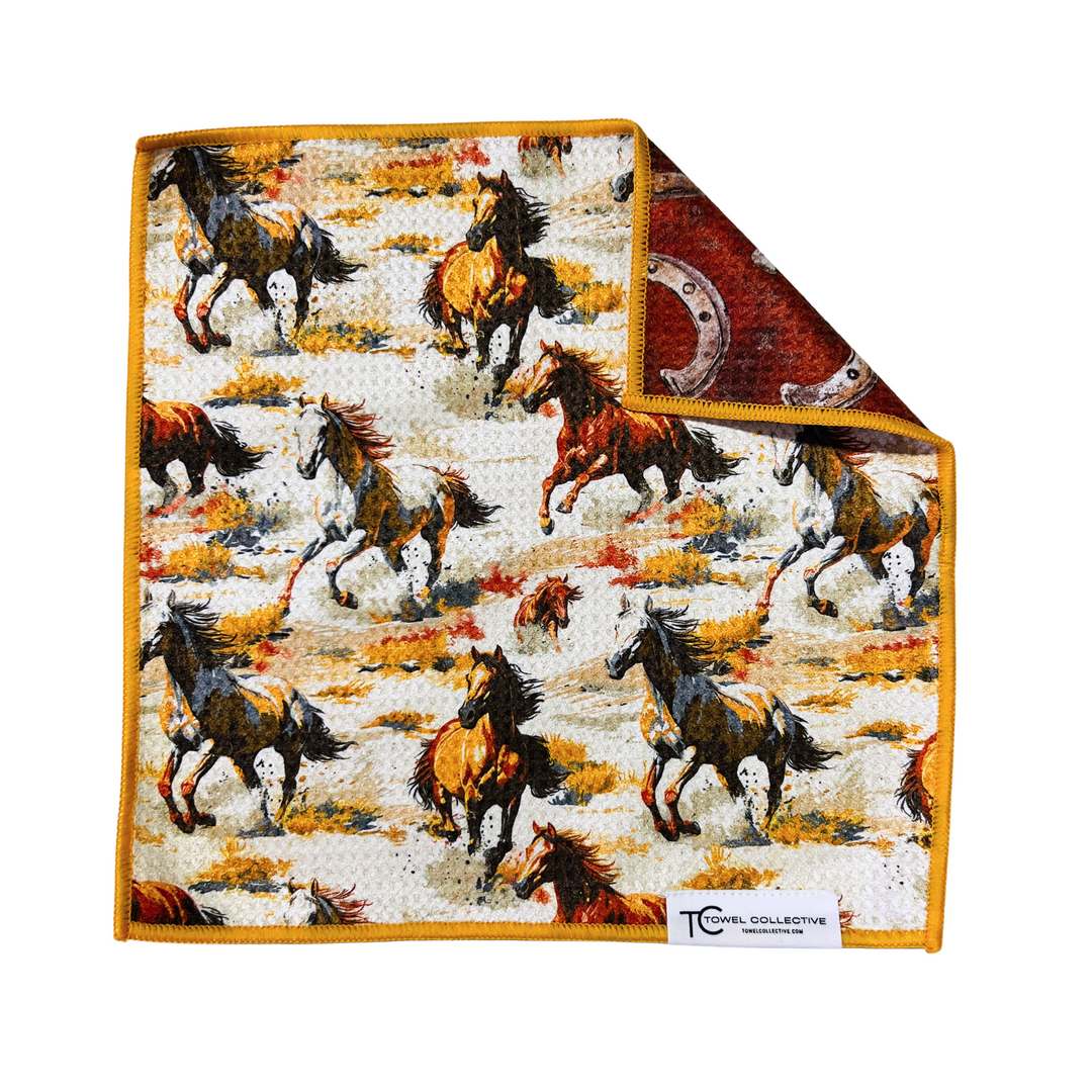 Horse Country | Waffle Weave Microfiber Towels Kitchen & Bath Hand Towels Reversible Hand Towel | Towel Collective | Cody, WY