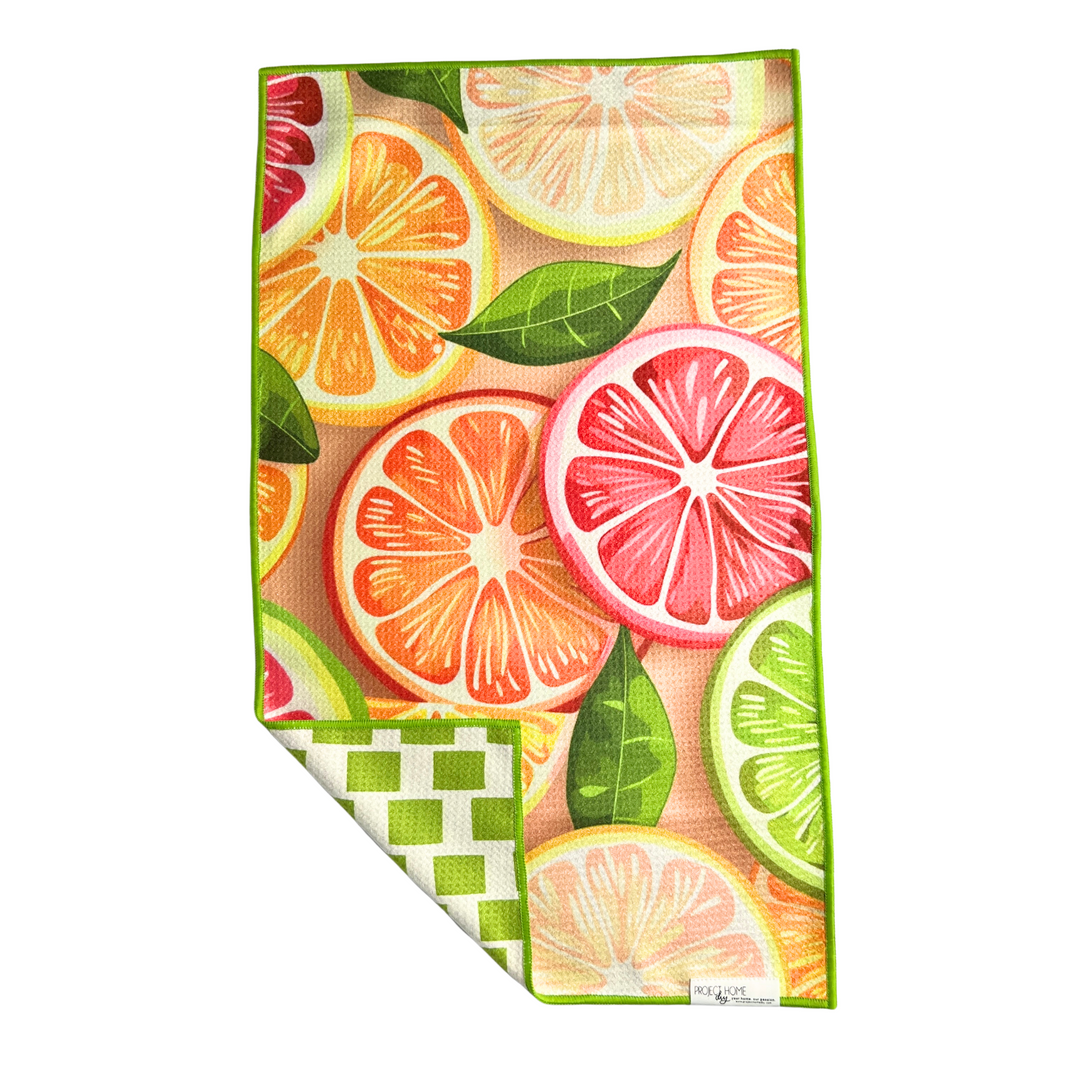 Citrus Summer | Waffle Weave Microfiber Towels Kitchen & Bath Hand Towels Reversible Hand Towel | Towel Collective | Cody, WY