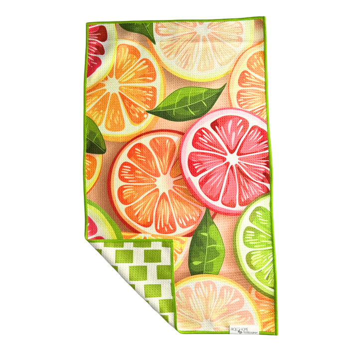 Citrus Summer | Waffle Weave Microfiber Towels Kitchen & Bath Hand Towels Reversible Hand Towel | Towel Collective | Cody, WY