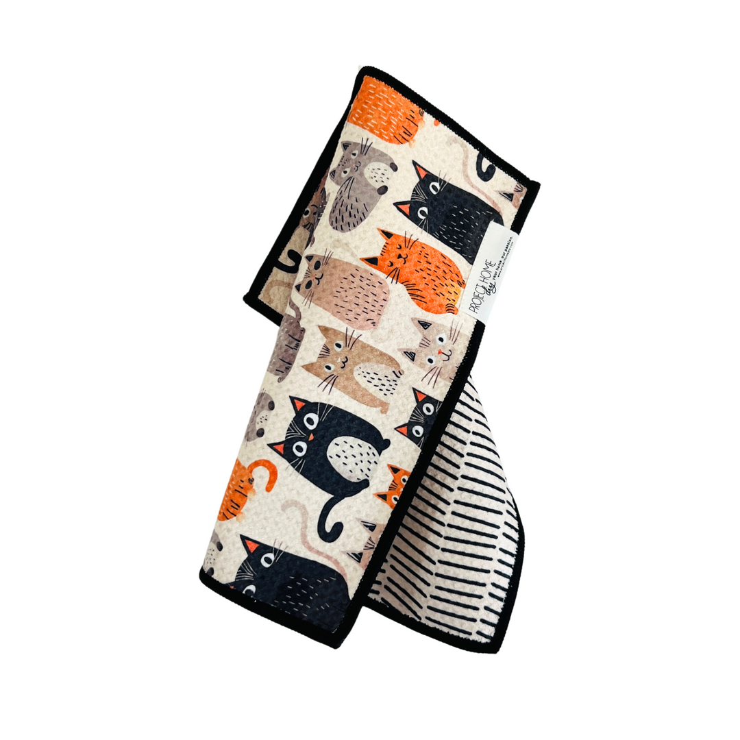 Cattitude | Waffle Weave Microfiber Towels Kitchen & Bath Hand Towels Reversible Hand Towel | Towel Collective | Cody, WY
