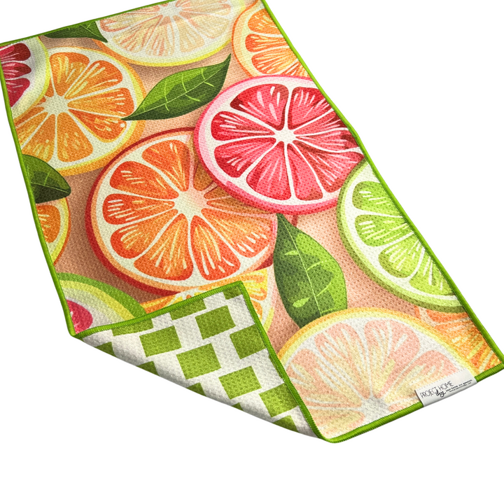 Citrus Summer | Waffle Weave Microfiber Towels Kitchen & Bath Hand Towels Reversible Hand Towel | Towel Collective | Cody, WY