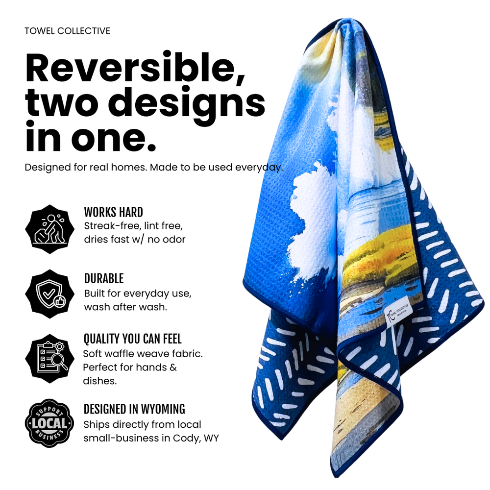 Old Faithful | Yellowstone Collection | Waffle Weave Microfiber Towels Kitchen & Bath Hand Towels Reversible Hand Towel | Towel Collective | Cody, WY