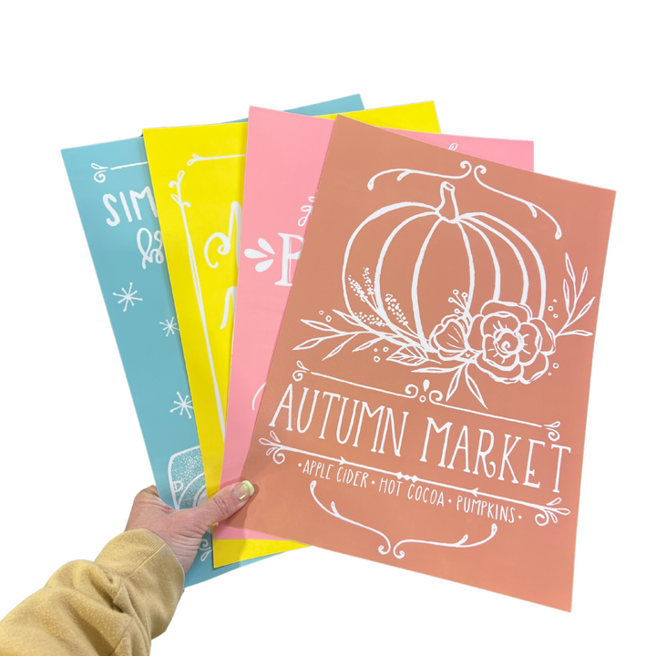 Set of 4 Seasonal Stencils | Bulk Buy Decor Reversible Hand Towel | Towel Collective | Cody, WY