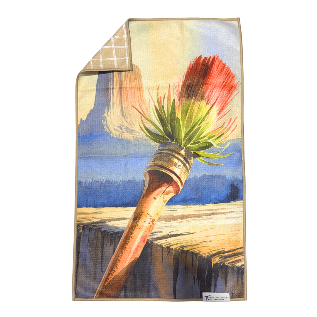 "Paintbrush" | Waffle Weave Microfiber Towels Kitchen & Bath
