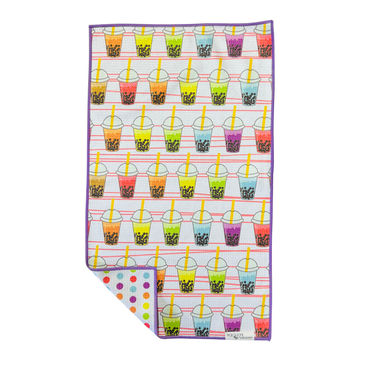 Boba Time | Waffle Weave Microfiber Towels Kitchen & Bath Hand Towels Reversible Hand Towel | Towel Collective | Cody, WY