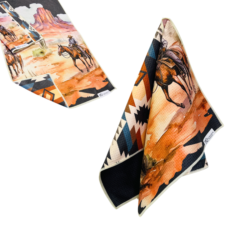 Desert Rider | Waffle Weave Microfiber Towels Kitchen & Bath Hand Towels Reversible Hand Towel | Towel Collective | Cody, WY