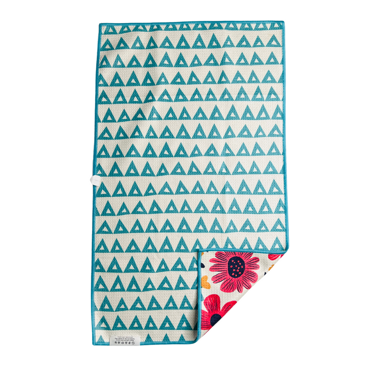 Aqua Bloom | Reversible Towel Hand Towels Reversible Hand Towel | Towel Collective | Cody, WY
