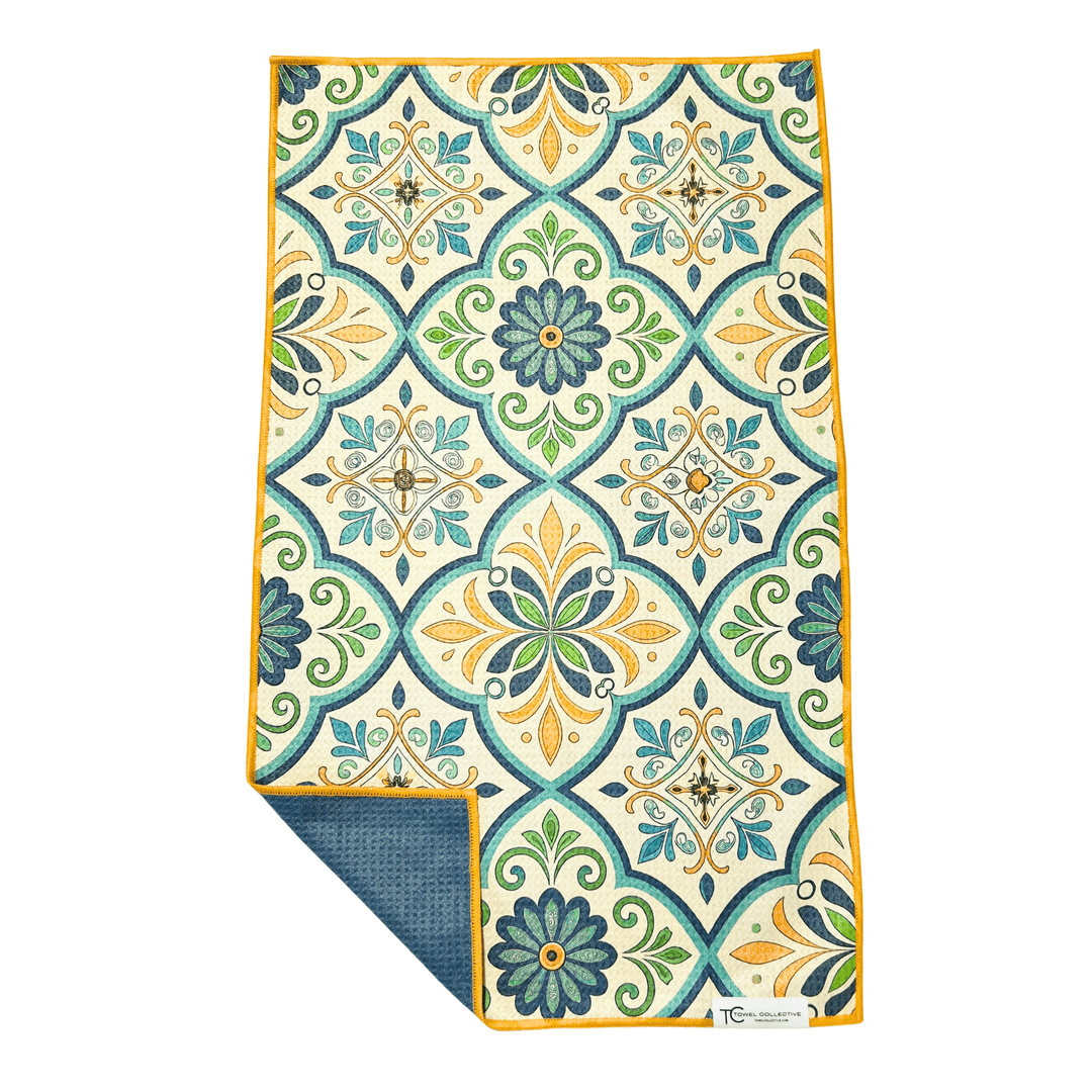 Turquoise Tile | Waffle Weave Microfiber Towels Kitchen & Bath Hand Towels Reversible Hand Towel | Towel Collective | Cody, WY