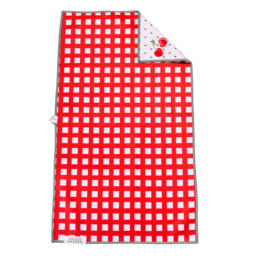 Cherry Pop | Waffle Weave Microfiber Towels Kitchen & Bath Hand Towels Reversible Hand Towel | Towel Collective | Cody, WY