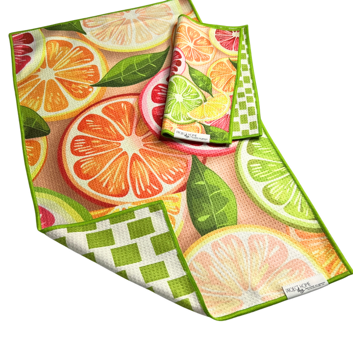 Citrus Summer | Waffle Weave Microfiber Towels Kitchen & Bath Hand Towels Reversible Hand Towel | Towel Collective | Cody, WY