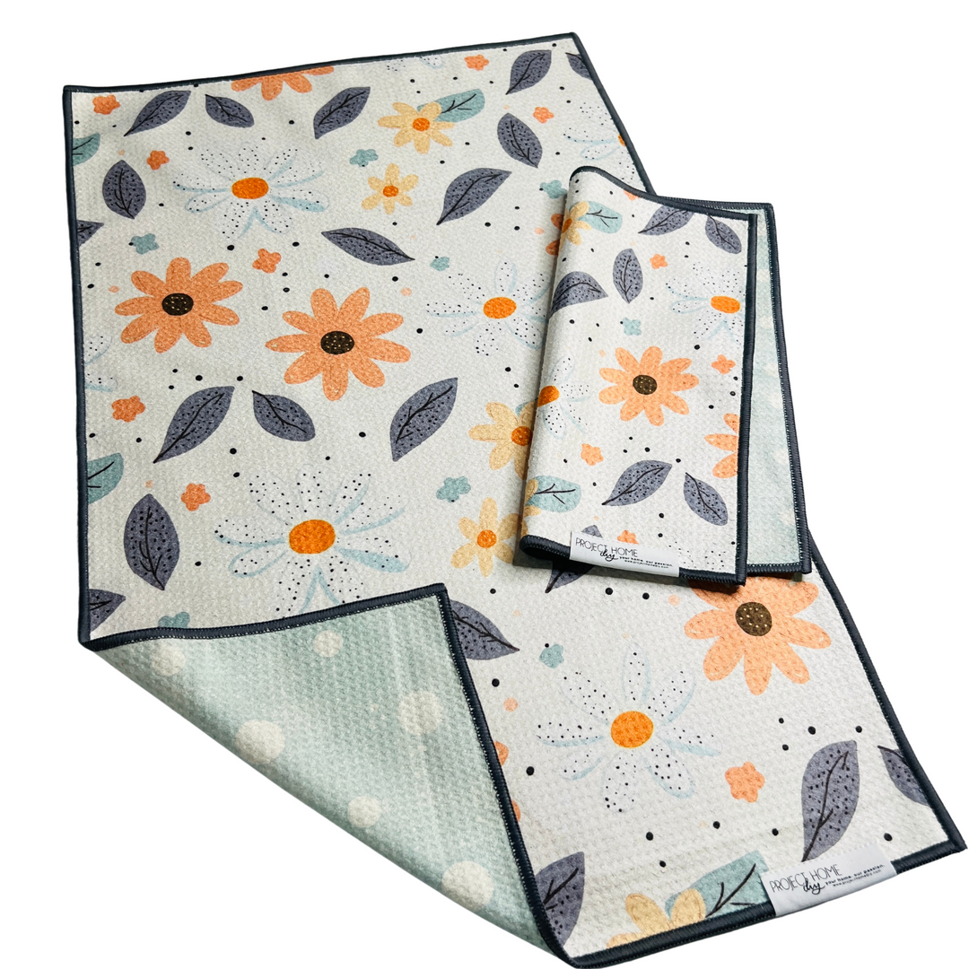 Field of Flowers | Waffle Weave Microfiber Towels Kitchen & Bath Hand Towels Reversible Hand Towel | Towel Collective | Cody, WY