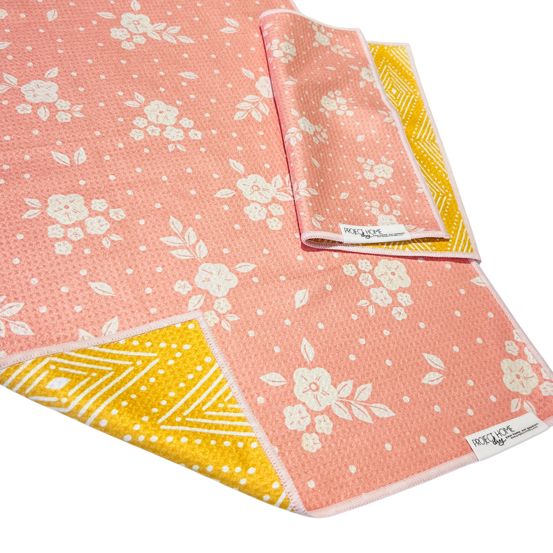 Mustard Flower | Waffle Weave Microfiber Towels Kitchen & Bath Hand Towels Reversible Hand Towel | Towel Collective | Cody, WY