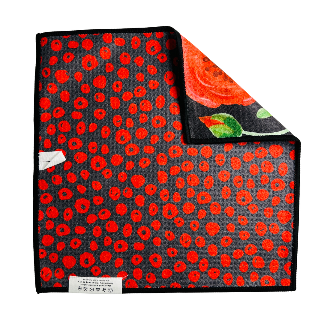 Poppy Perfection | Waffle Weave Microfiber Towels Kitchen & Bath Hand Towels Reversible Hand Towel | Towel Collective | Cody, WY