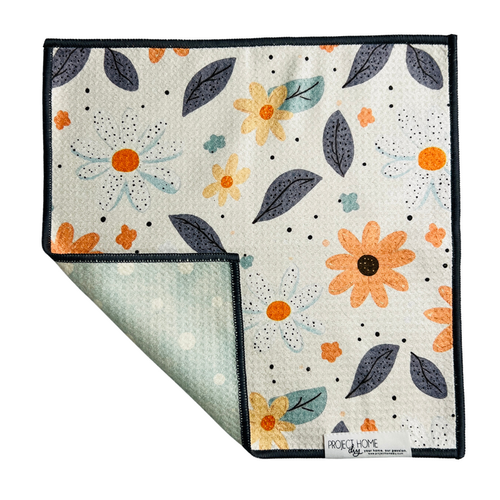 Field of Flowers | Waffle Weave Microfiber Towels Kitchen & Bath Hand Towels Reversible Hand Towel | Towel Collective | Cody, WY