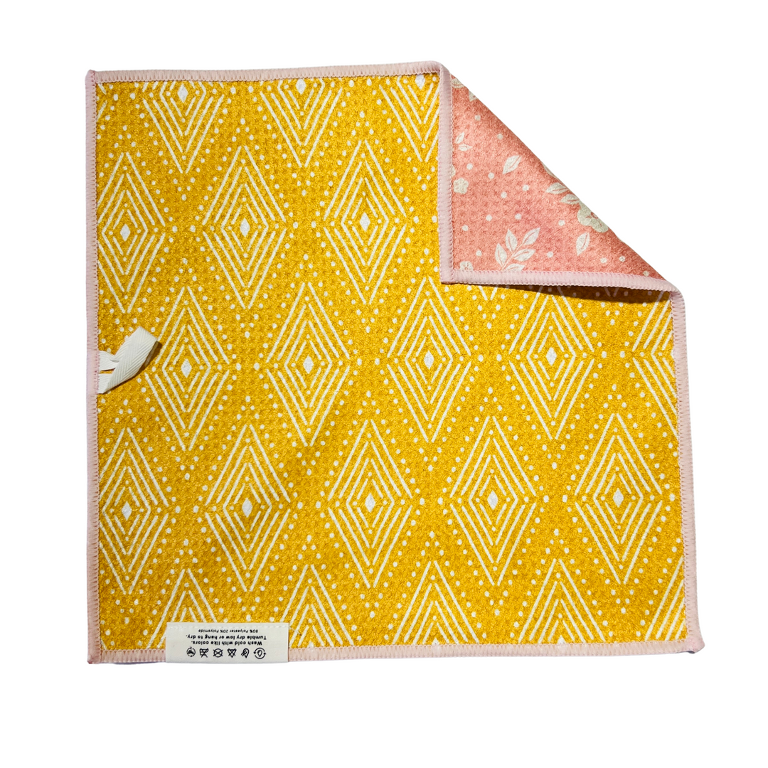 Mustard Flower | Waffle Weave Microfiber Towels Kitchen & Bath Hand Towels Reversible Hand Towel | Towel Collective | Cody, WY