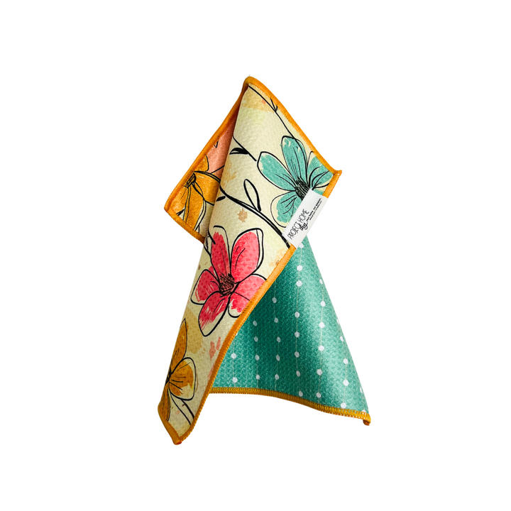 Pastel Floral | Waffle Weave Microfiber Towels Kitchen & Bath Hand Towels Reversible Hand Towel | Towel Collective | Cody, WY