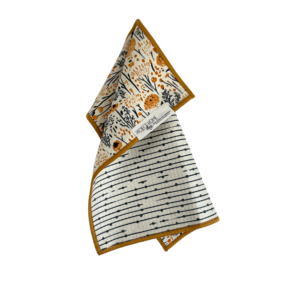 Marigold Mania | Waffle Weave Microfiber Towels Kitchen & Bath Hand Towels Reversible Hand Towel | Towel Collective | Cody, WY