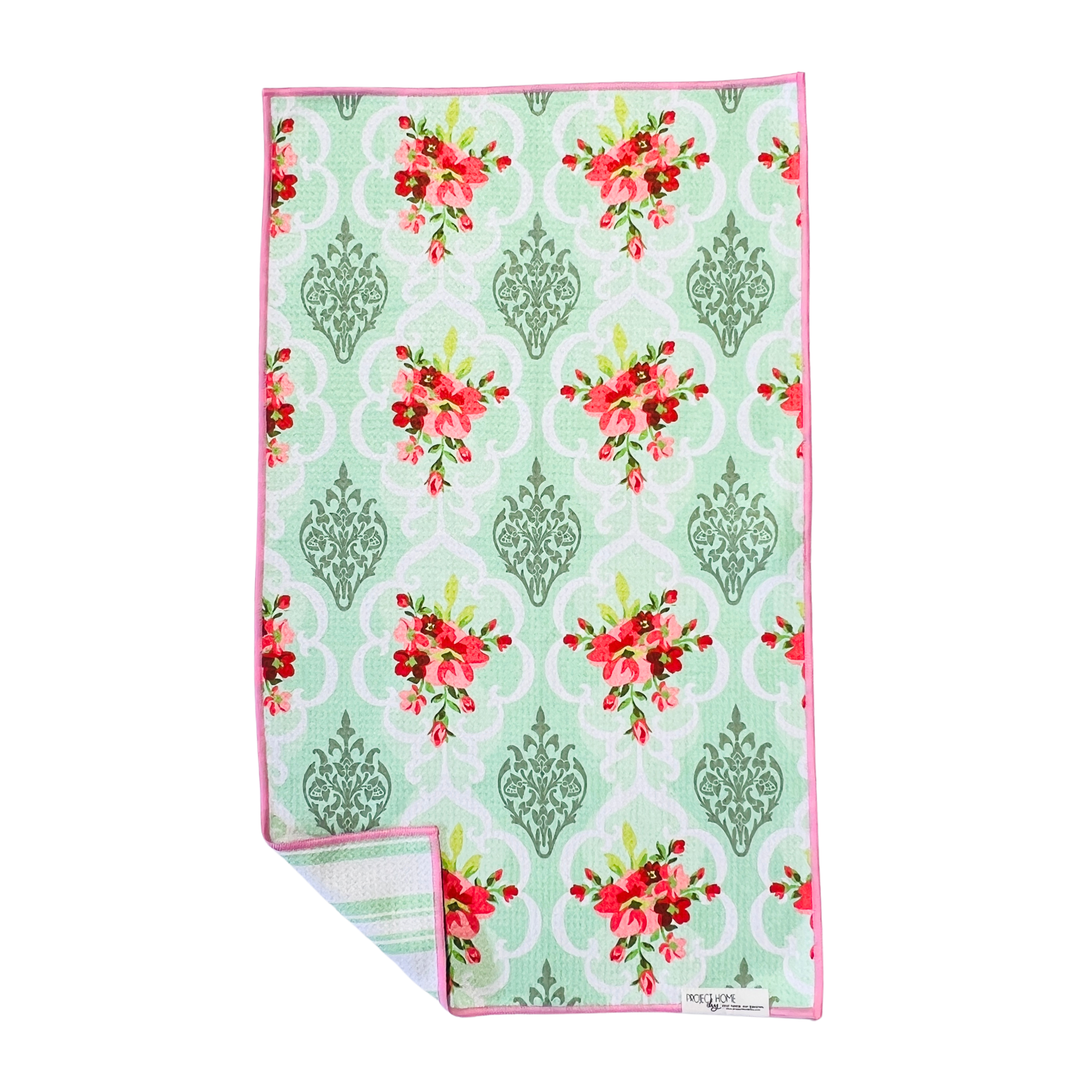 Mint Stripe | Waffle Weave Microfiber Towels Kitchen & Bath Hand Towels Reversible Hand Towel | Towel Collective | Cody, WY