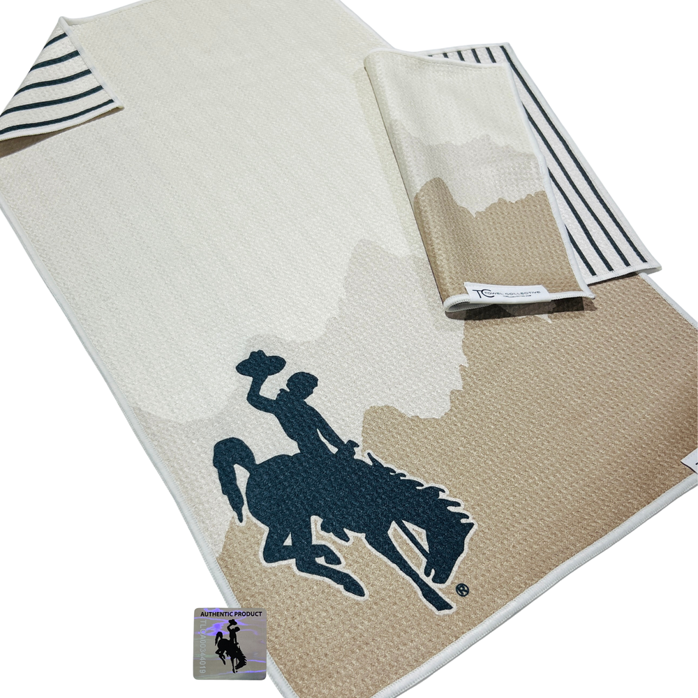 Neutral Cowboy | Waffle Weave Microfiber Towels Kitchen & Bath - Washcloth Reversible Hand Towel | Towel Collective | Cody, WY