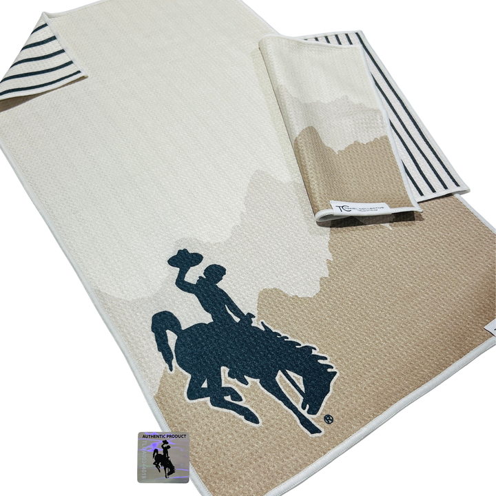 Neutral Cowboy | Waffle Weave Microfiber Towels Kitchen & Bath - Washcloth Reversible Hand Towel | Towel Collective | Cody, WY