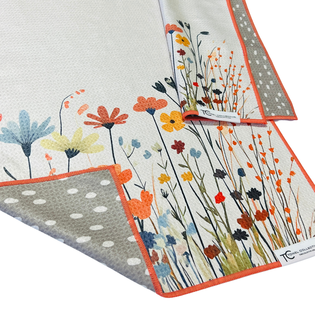 Meadow Bloom | Waffle Weave Microfiber Towels Kitchen & Bath Hand Towels Reversible Hand Towel | Towel Collective | Cody, WY