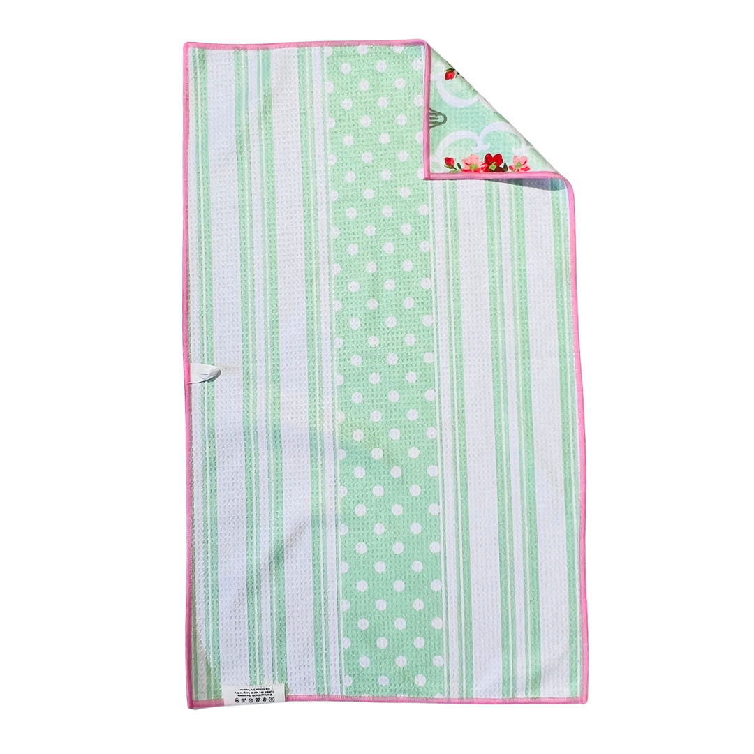 Mint Stripe | Waffle Weave Microfiber Towels Kitchen & Bath Hand Towels Reversible Hand Towel | Towel Collective | Cody, WY