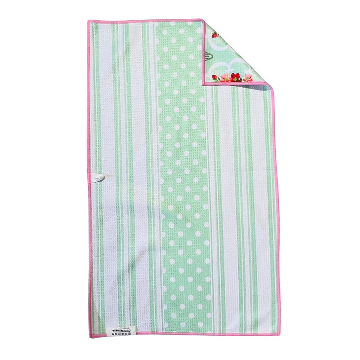 Mint Stripe | Waffle Weave Microfiber Towels Kitchen & Bath Hand Towels Reversible Hand Towel | Towel Collective | Cody, WY
