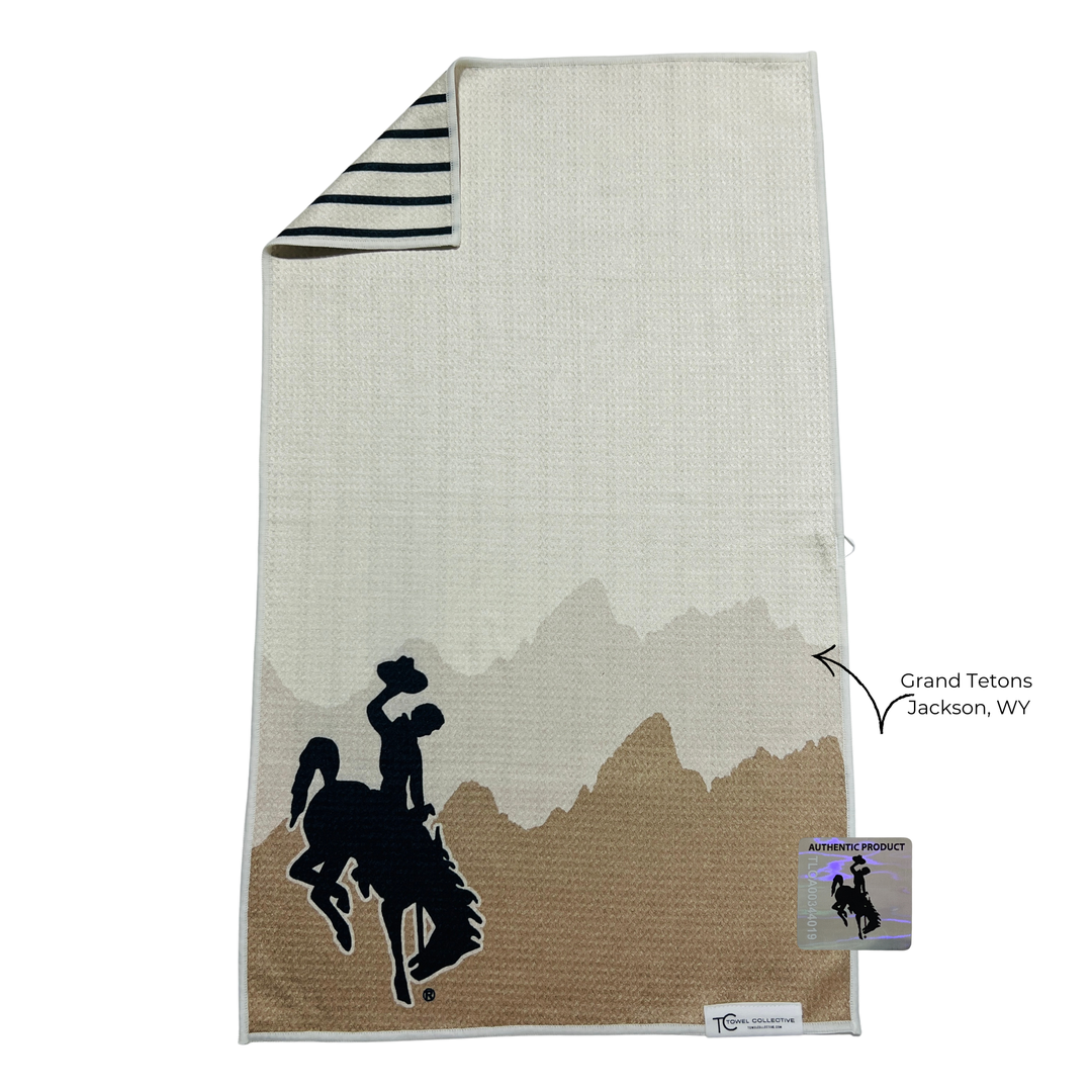 Neutral Cowboy | Waffle Weave Microfiber Towels Kitchen & Bath - Washcloth Reversible Hand Towel | Towel Collective | Cody, WY