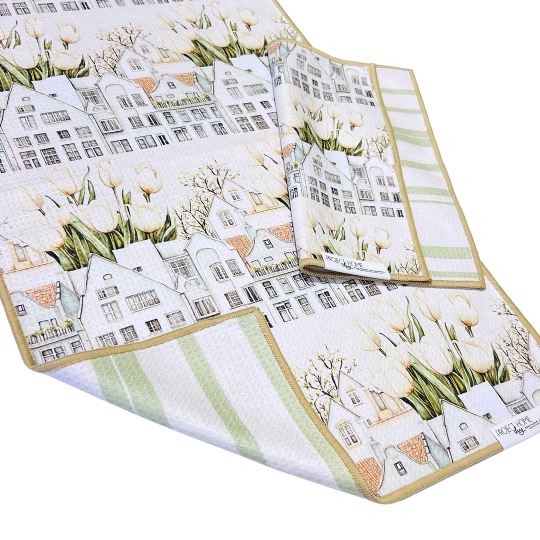 Tulip Town | Waffle Weave Microfiber Towels Kitchen & Bath Hand Towels Reversible Hand Towel | Towel Collective | Cody, WY