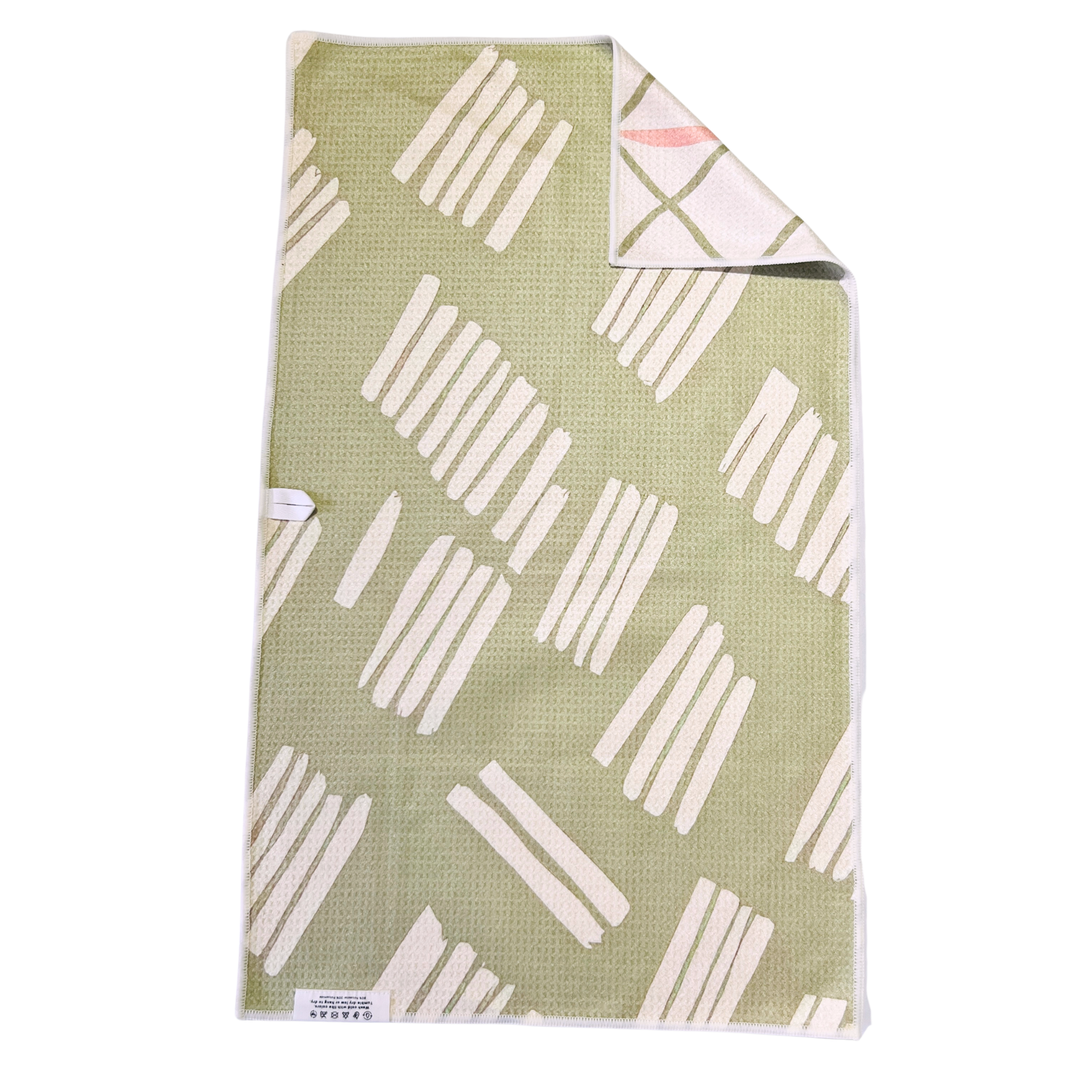 Sage Lines | Waffle Weave Microfiber Towels Kitchen & Bath Hand Towels Reversible Hand Towel | Towel Collective | Cody, WY