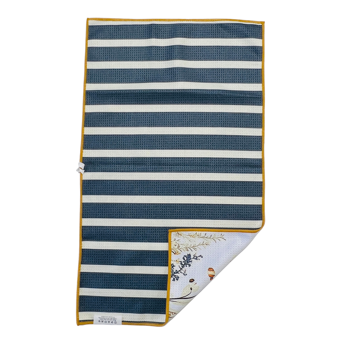 Seaweed Stripe | Waffle Weave Microfiber Towels Kitchen & Bath Hand Towels Reversible Hand Towel | Towel Collective | Cody, WY