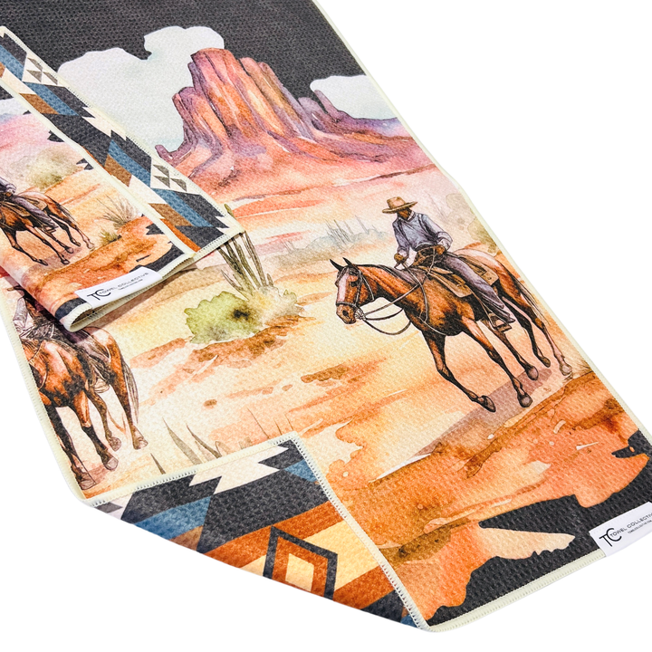 Desert Rider | Waffle Weave Microfiber Towels Kitchen & Bath Hand Towels Reversible Hand Towel | Towel Collective | Cody, WY