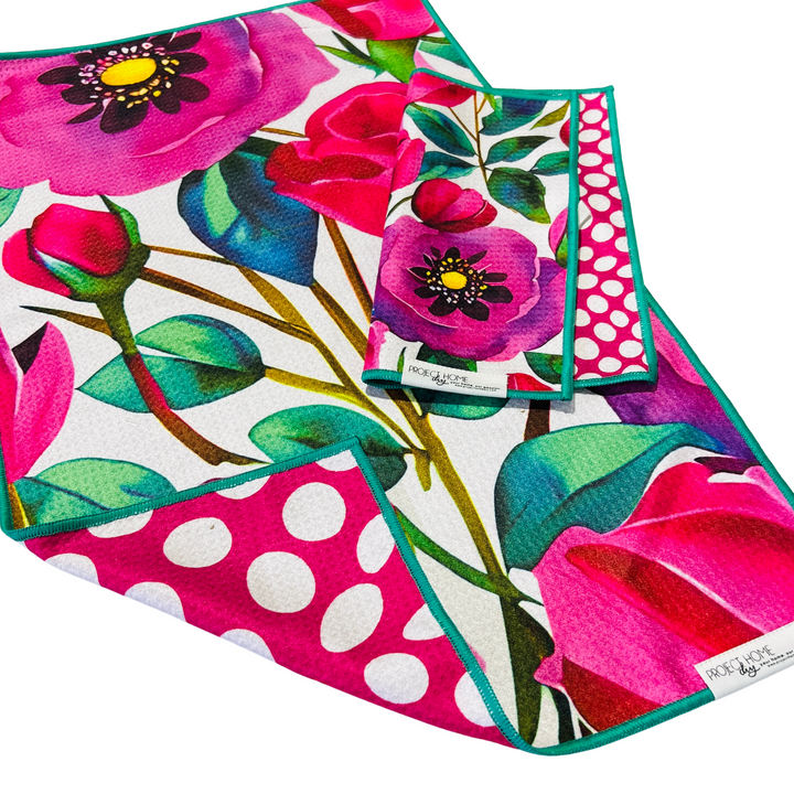 Colorful Chaos | Waffle Weave Microfiber Towels Kitchen & Bath Hand Towels Reversible Hand Towel | Towel Collective | Cody, WY