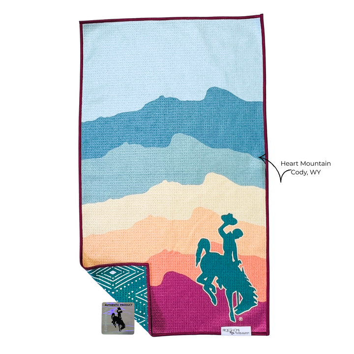 Summer Wyoming Cowboy | Waffle Weave Microfiber Towels Kitchen & Bath Hand Towels Reversible Hand Towel | Towel Collective | Cody, WY