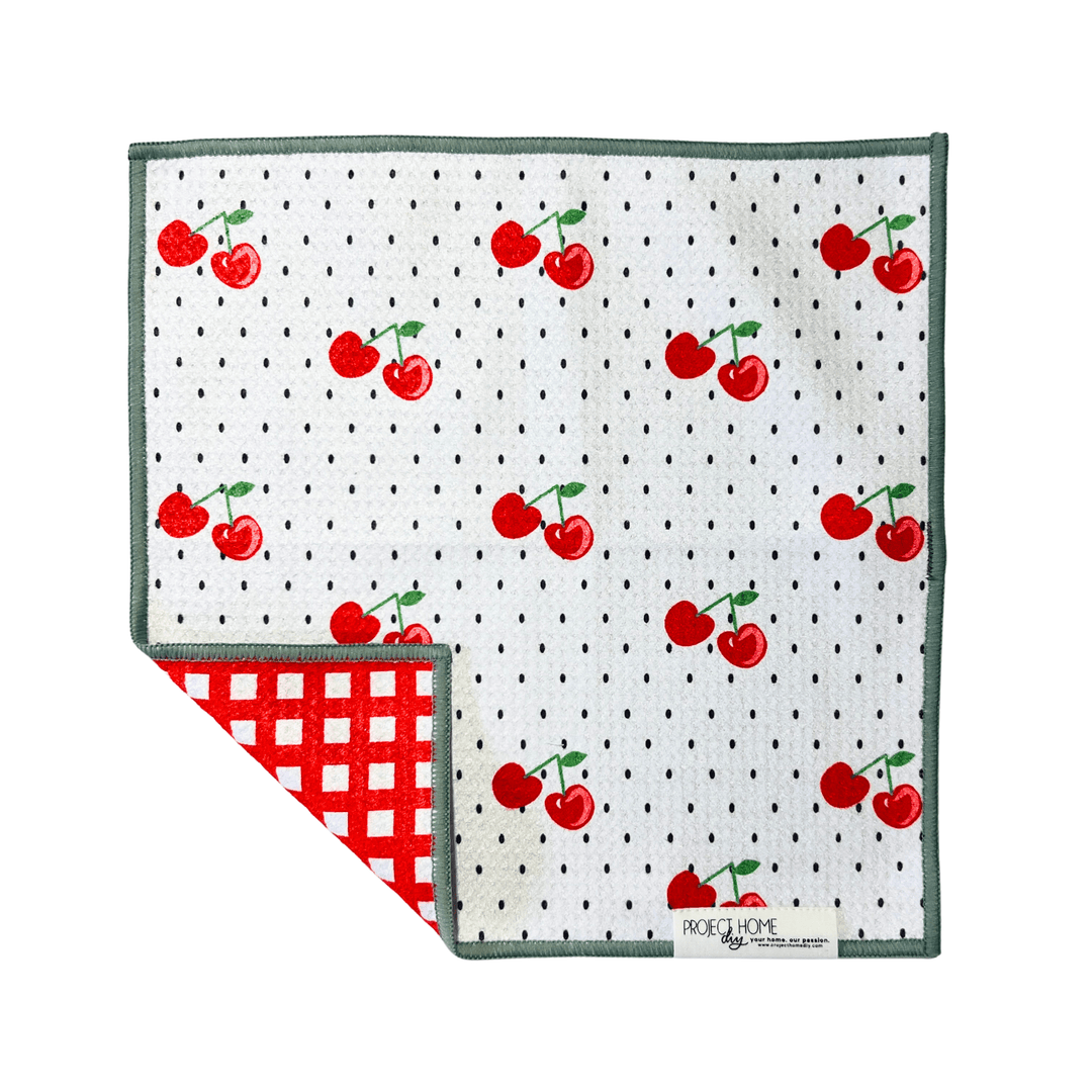 Cherry Pop | Waffle Weave Microfiber Towels Kitchen & Bath Hand Towels Reversible Hand Towel | Towel Collective | Cody, WY