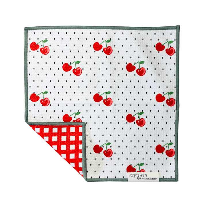 Cherry Pop | Waffle Weave Microfiber Towels Kitchen & Bath Hand Towels Reversible Hand Towel | Towel Collective | Cody, WY