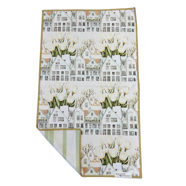 Tulip Town | Waffle Weave Microfiber Towels Kitchen & Bath Hand Towels Reversible Hand Towel | Towel Collective | Cody, WY