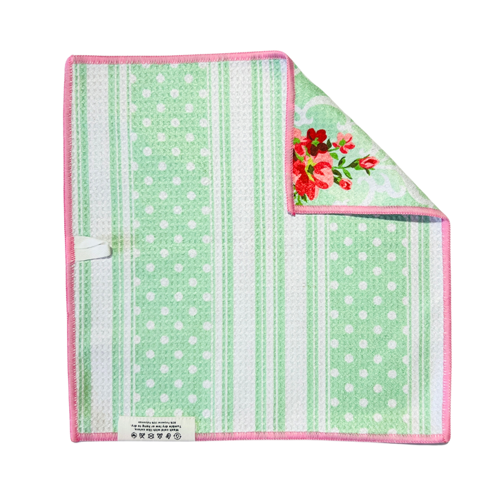 Mint Stripe | Waffle Weave Microfiber Towels Kitchen & Bath Hand Towels Reversible Hand Towel | Towel Collective | Cody, WY