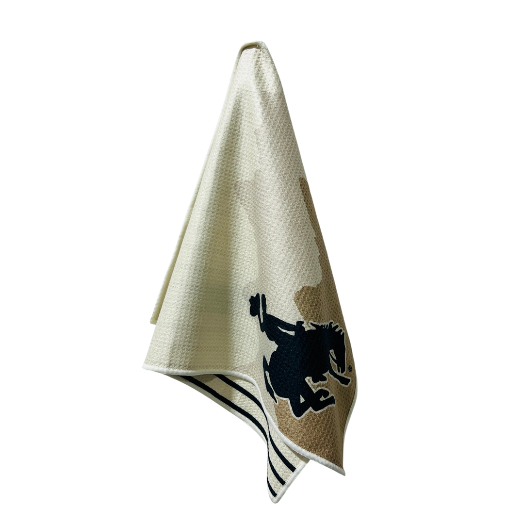 Neutral Cowboy | Waffle Weave Microfiber Towels Kitchen & Bath - Washcloth Reversible Hand Towel | Towel Collective | Cody, WY