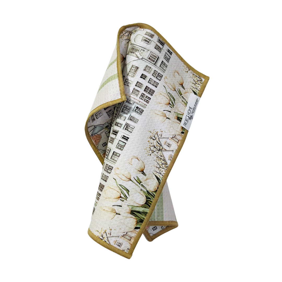 Tulip Town | Waffle Weave Microfiber Towels Kitchen & Bath Hand Towels Reversible Hand Towel | Towel Collective | Cody, WY