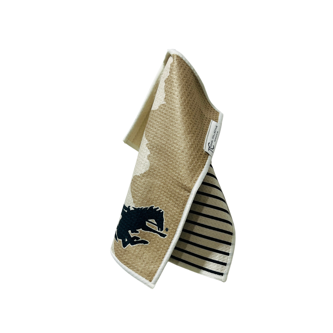 Neutral Cowboy | Waffle Weave Microfiber Towels Kitchen & Bath - Washcloth Reversible Hand Towel | Towel Collective | Cody, WY