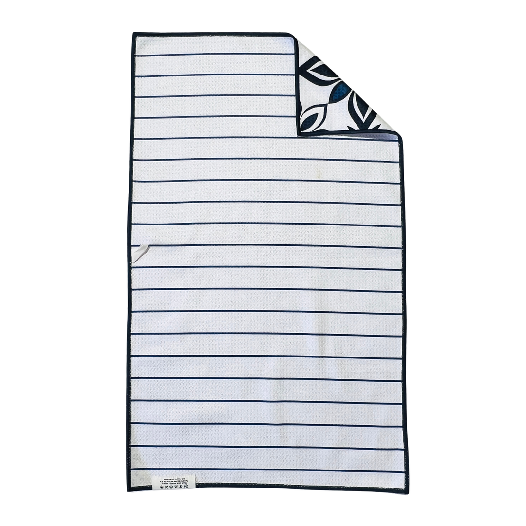 Navy Tiles | Waffle Weave Microfiber Towels Kitchen & Bath Hand Towels Reversible Hand Towel | Towel Collective | Cody, WY